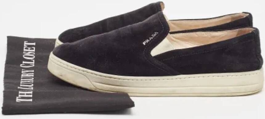 Prada Vintage Pre-owned Suede sneakers Black Dames
