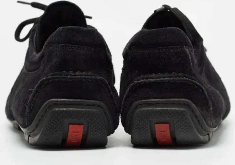 Prada Vintage Pre-owned Suede sneakers Black Heren