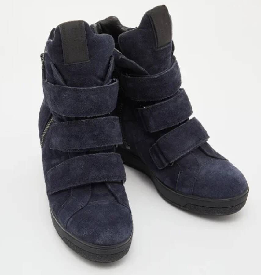 Prada Vintage Pre-owned Suede sneakers Blue Dames