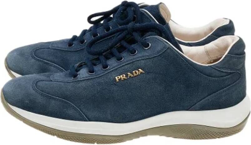 Prada Vintage Pre-owned Suede sneakers Blue Dames