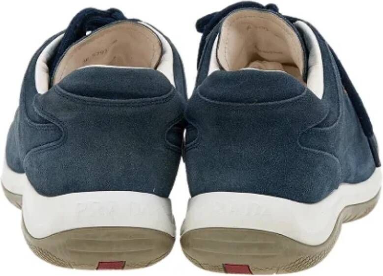 Prada Vintage Pre-owned Suede sneakers Blue Dames