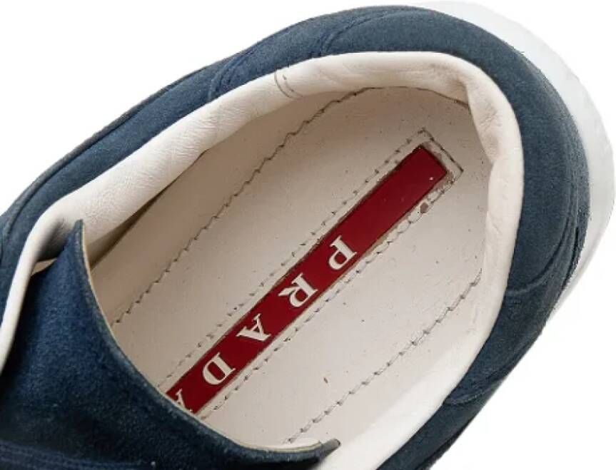 Prada Vintage Pre-owned Suede sneakers Blue Dames