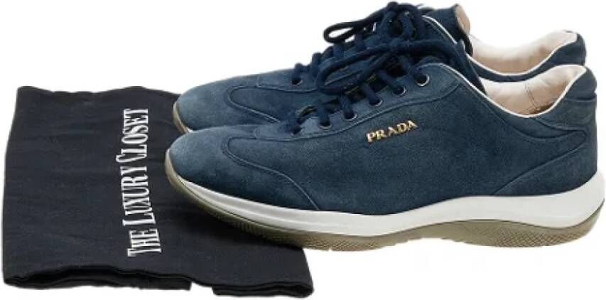 Prada Vintage Pre-owned Suede sneakers Blue Dames