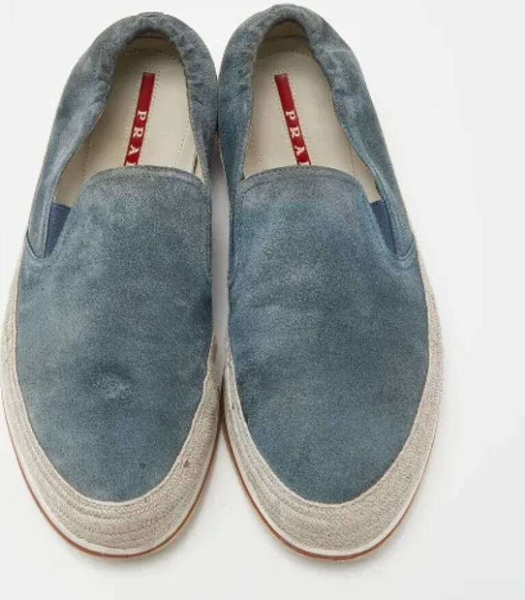 Prada Vintage Pre-owned Suede sneakers Blue Heren
