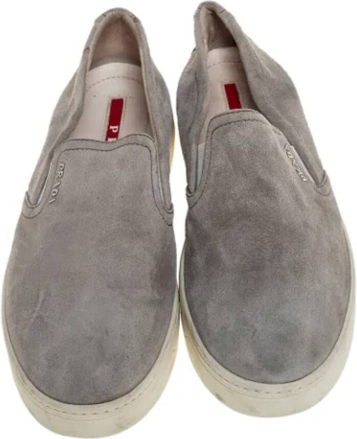 Prada Vintage Pre-owned Suede sneakers Gray Dames