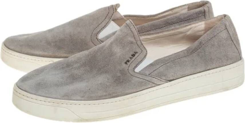 Prada Vintage Pre-owned Suede sneakers Gray Dames