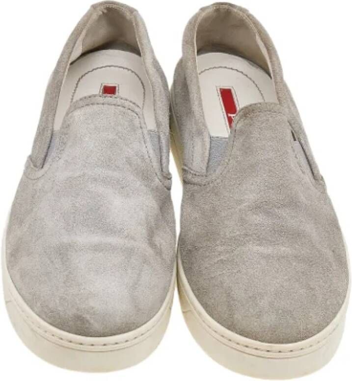 Prada Vintage Pre-owned Suede sneakers Gray Dames