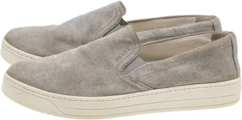 Prada Vintage Pre-owned Suede sneakers Gray Dames