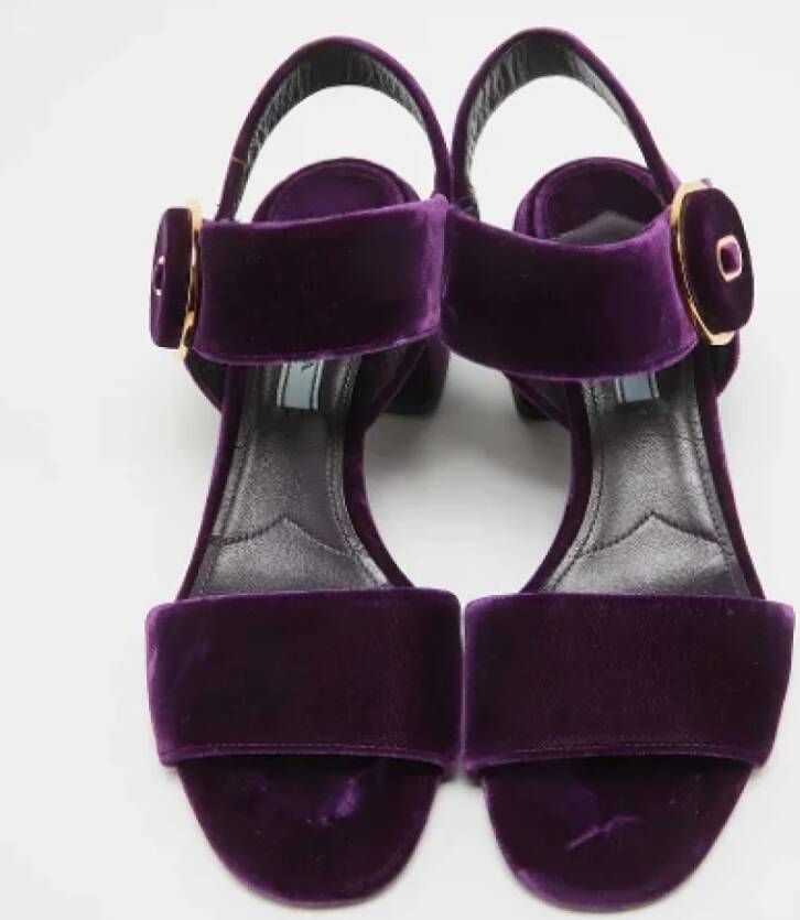 Prada Vintage Pre-owned Velvet sandals Purple Dames