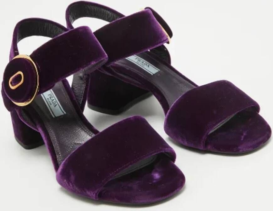 Prada Vintage Pre-owned Velvet sandals Purple Dames