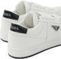 Prada Witte Leren Logo Sneakers met Zwarte Metalen Driehoek White Heren - Thumbnail 6