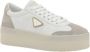 Prada Witte Leren Plateau Wedge Sneakers White Dames - Thumbnail 2