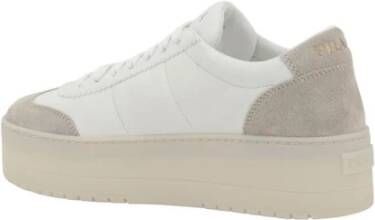 Prada Witte Leren Plateau Wedge Sneakers White Dames