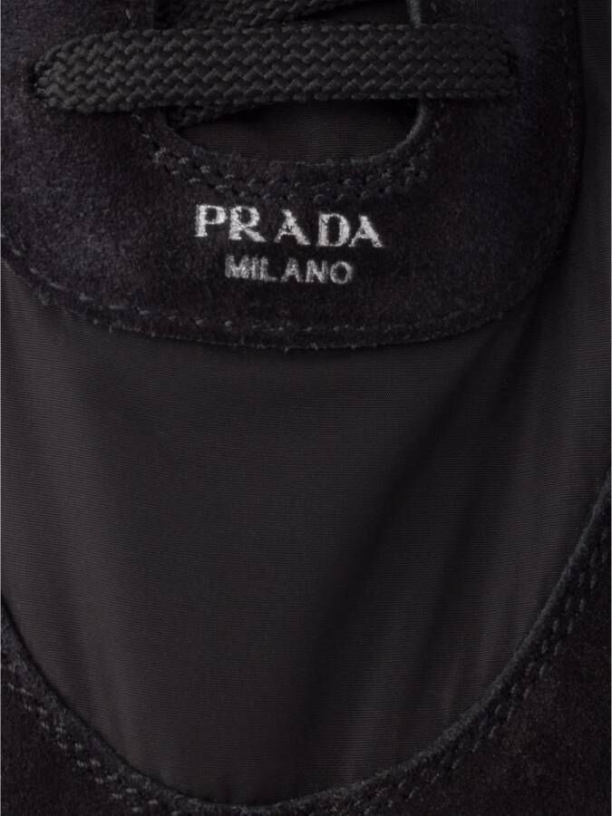 Prada Zwart Zijde Nylon Sneakers