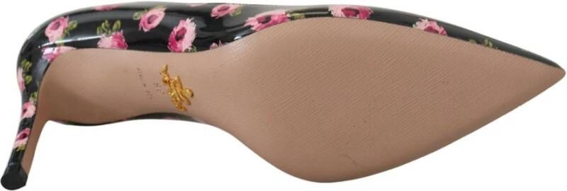 Prada Zwarte Bloemenprint Hakken Pumps Multicolor Dames