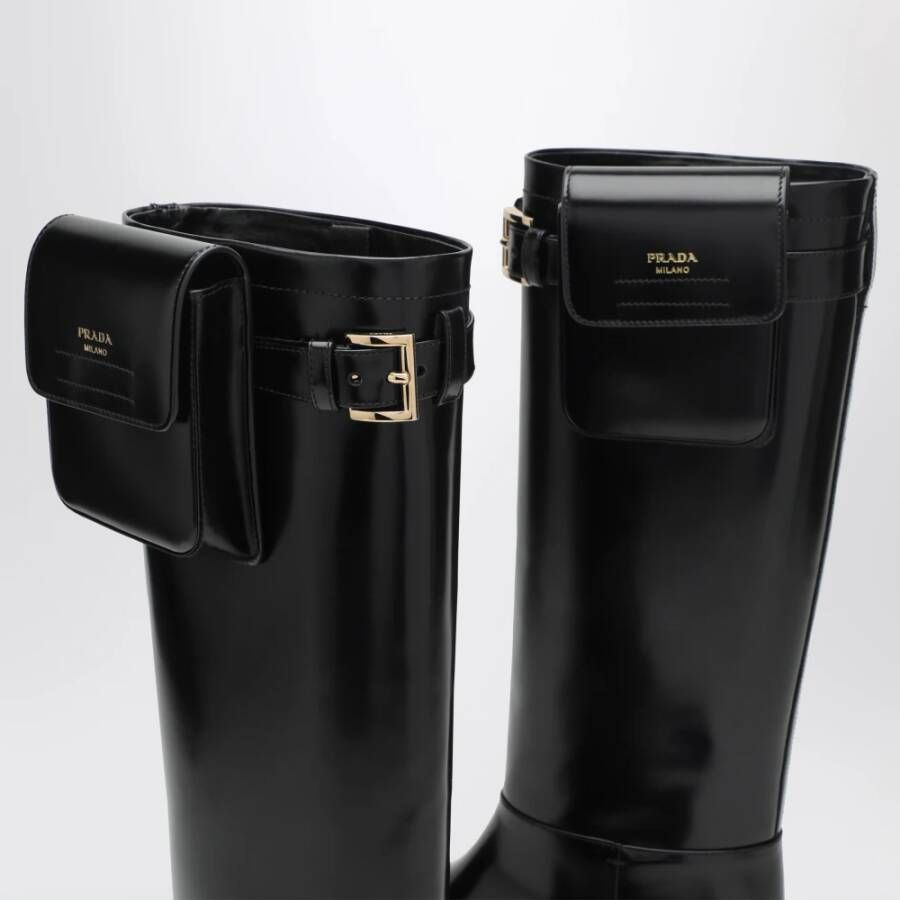 Prada Zwarte Lage Laarzen September Drop