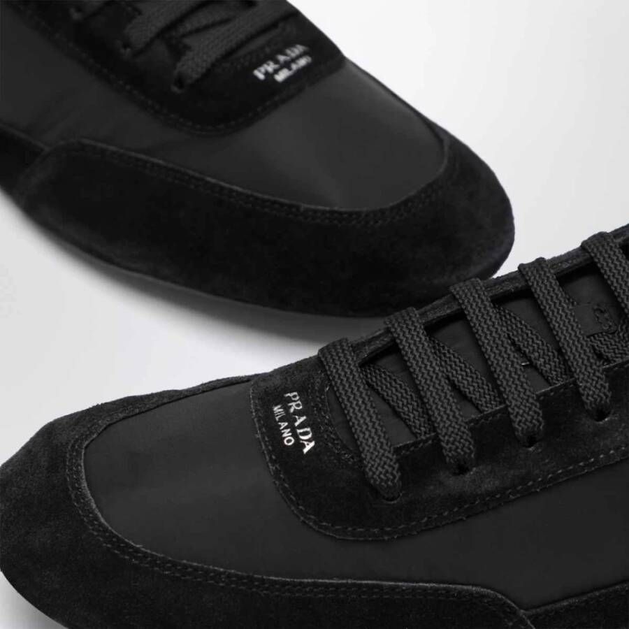 Prada Zwarte Lage Sneakers