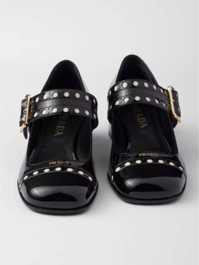Prada Zwarte Lakleren Mary Jane Pumps