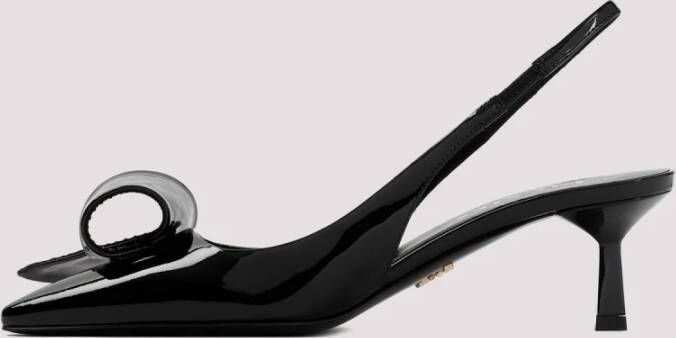 Prada Zwarte Lakleren Puntige Pumps Black Dames