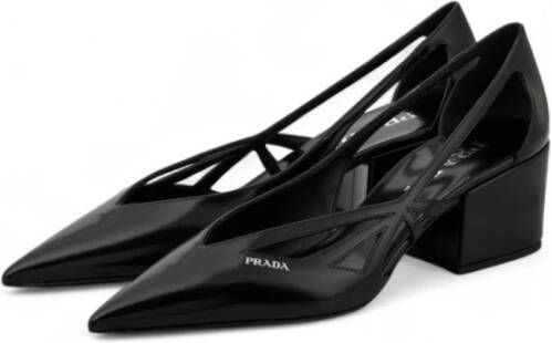 Prada Zwarte leren cut-out pumps
