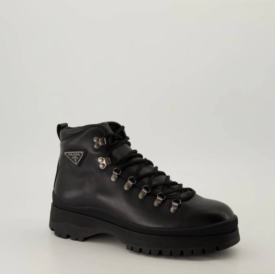 Prada Brixen Lace-up Boots Black Heren