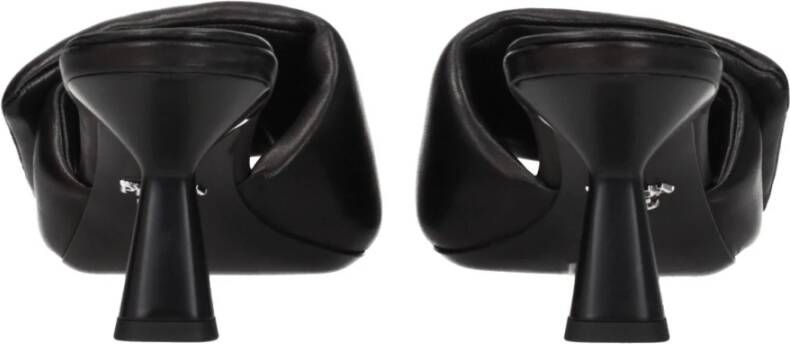 Prada Zwarte Leren Plateau Sandalen