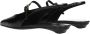 Prada Zwarte leren platte sandalen met logo - Thumbnail 2