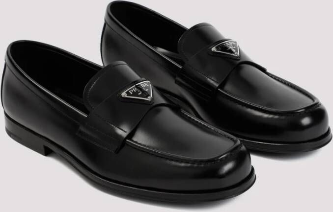 Prada Zwarte Loafers Ss24 Black Heren