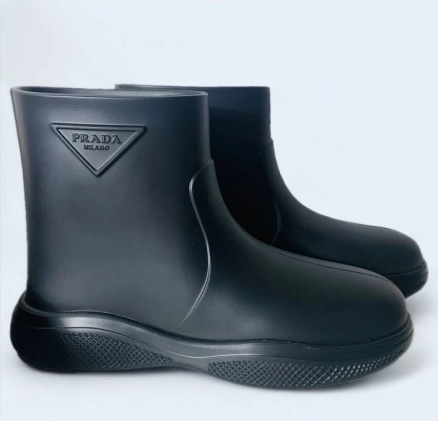 Prada Zwarte regenlaarzen Mellow Caocho Black Dames