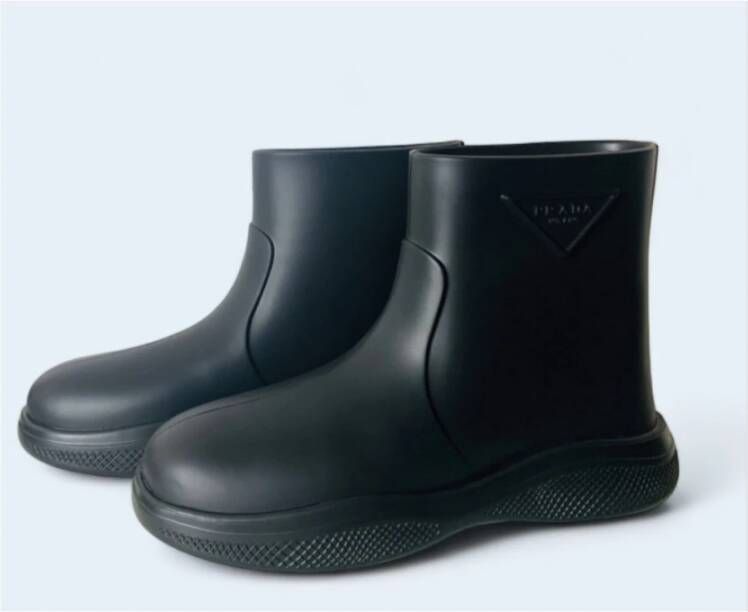Prada Zwarte regenlaarzen Mellow Caocho Black Dames