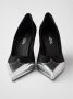 Prada Zwarte Satijnen Metallic Leren Pumps - Thumbnail 2