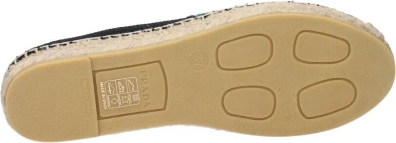 Prada Zwarte Stoffen Espadrilles met Print