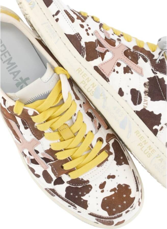 Premiata Animalier Leren Sneakers met Geperforeerde Details