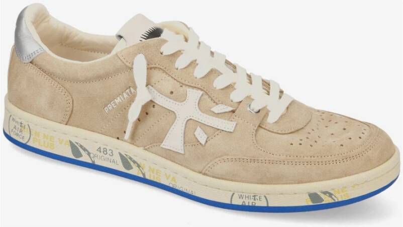 Premiata Basket Clay Sneakers Beige Heren