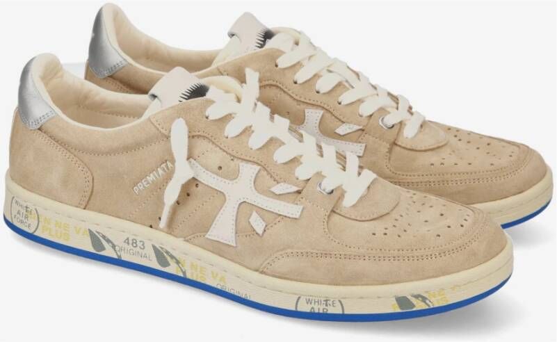 Premiata Basket Clay Sneakers Beige Heren