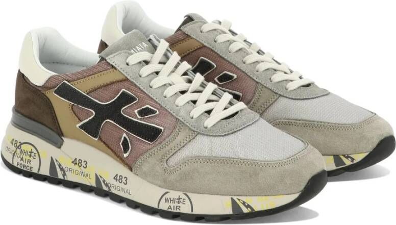 Premiata Beige en Bruin Leren Mick Herensneakers Beige Heren