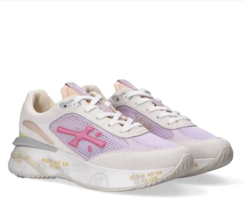 Premiata Beige en paarse Sneakers Multicolor Dames