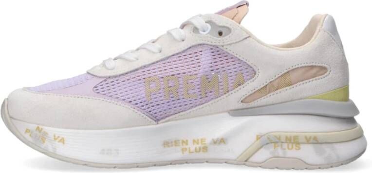 Premiata Beige en paarse Sneakers Multicolor Dames