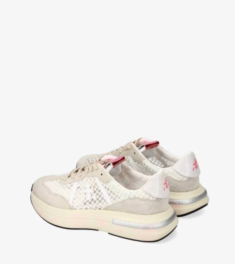 Premiata Beige Lace Sneakers met bekroond logo