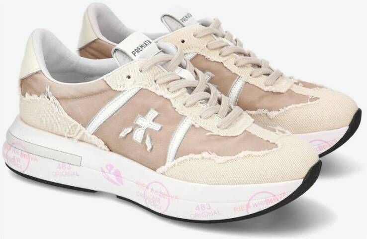 Premiata Beige Leren Sneakers Beige Dames