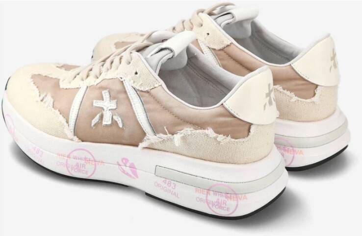 Premiata Beige Leren Sneakers Beige Dames