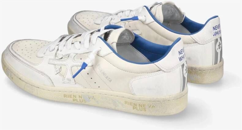 Premiata Beige Leren Suède Sneakers Rubberen Zool