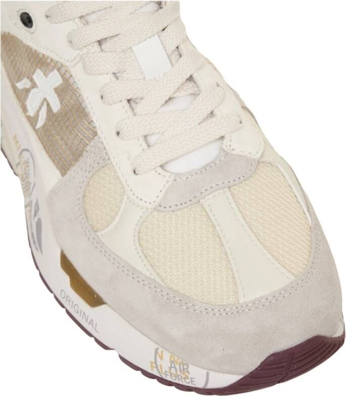 Premiata Beige Sneakers met Contrasterende Details