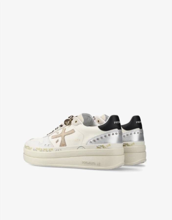 Premiata Beige Sneakers met Dubbellaags Platform