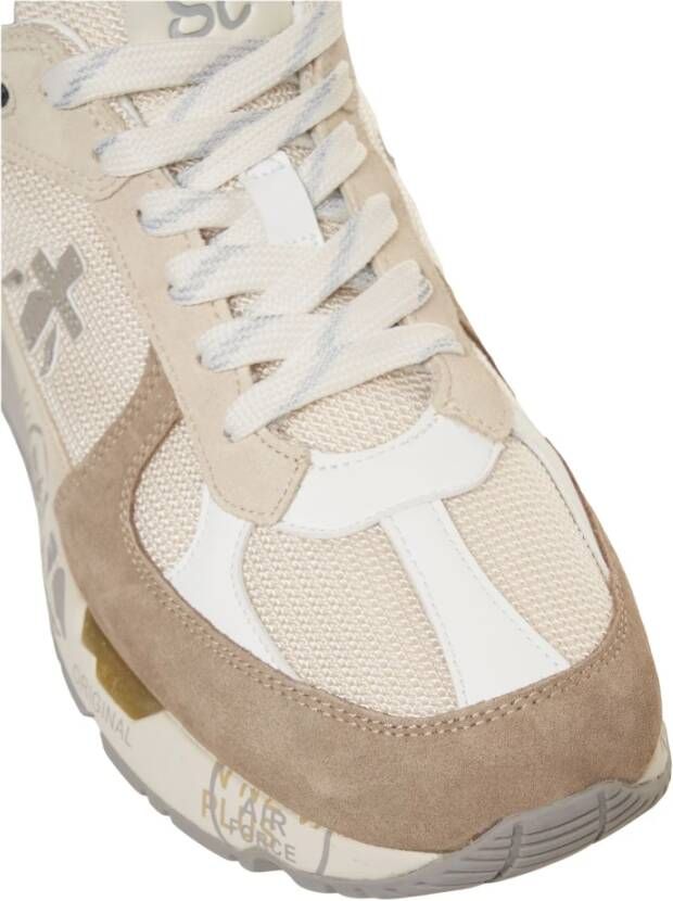 Premiata Beige Sneakers met Mesh Details