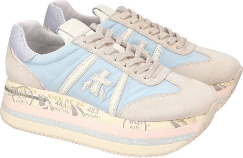 Premiata Beige Leren Sneakers Multicolor Dames