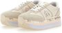 Premiata Suede Logo Sneakers Reguliere Pasvorm Rubberen Zool Beige Dames - Thumbnail 12