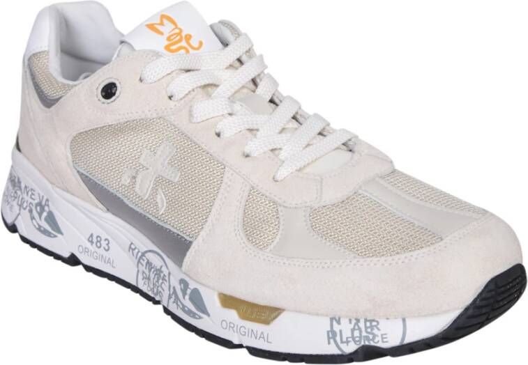 Premiata Beige Sneakers Vintage Moderne Stijl Beige Heren
