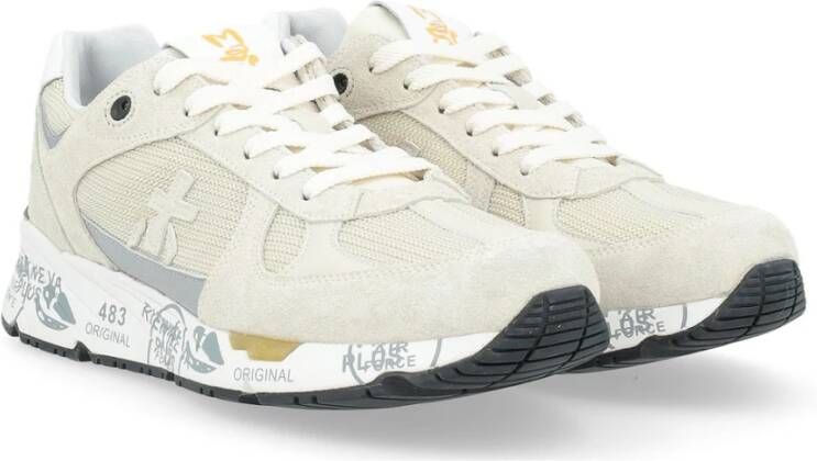 Premiata Beige Suède en Technische Stof Sneaker Multicolor Heren