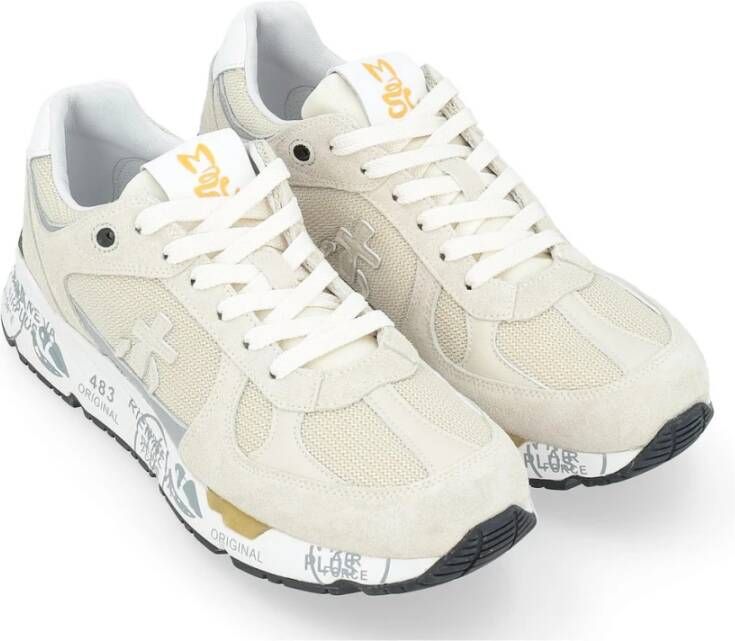 Premiata Beige Suède en Technische Stof Sneaker Multicolor Heren